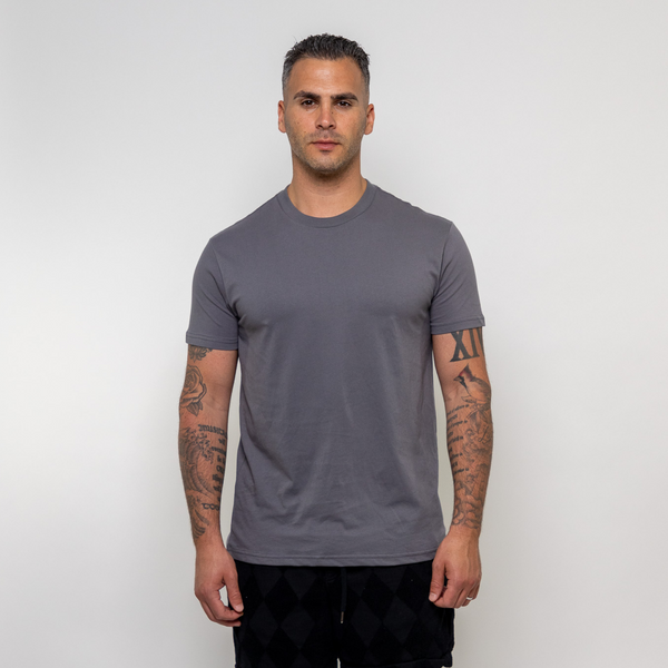Camiseta cuello redondo gris oscuro