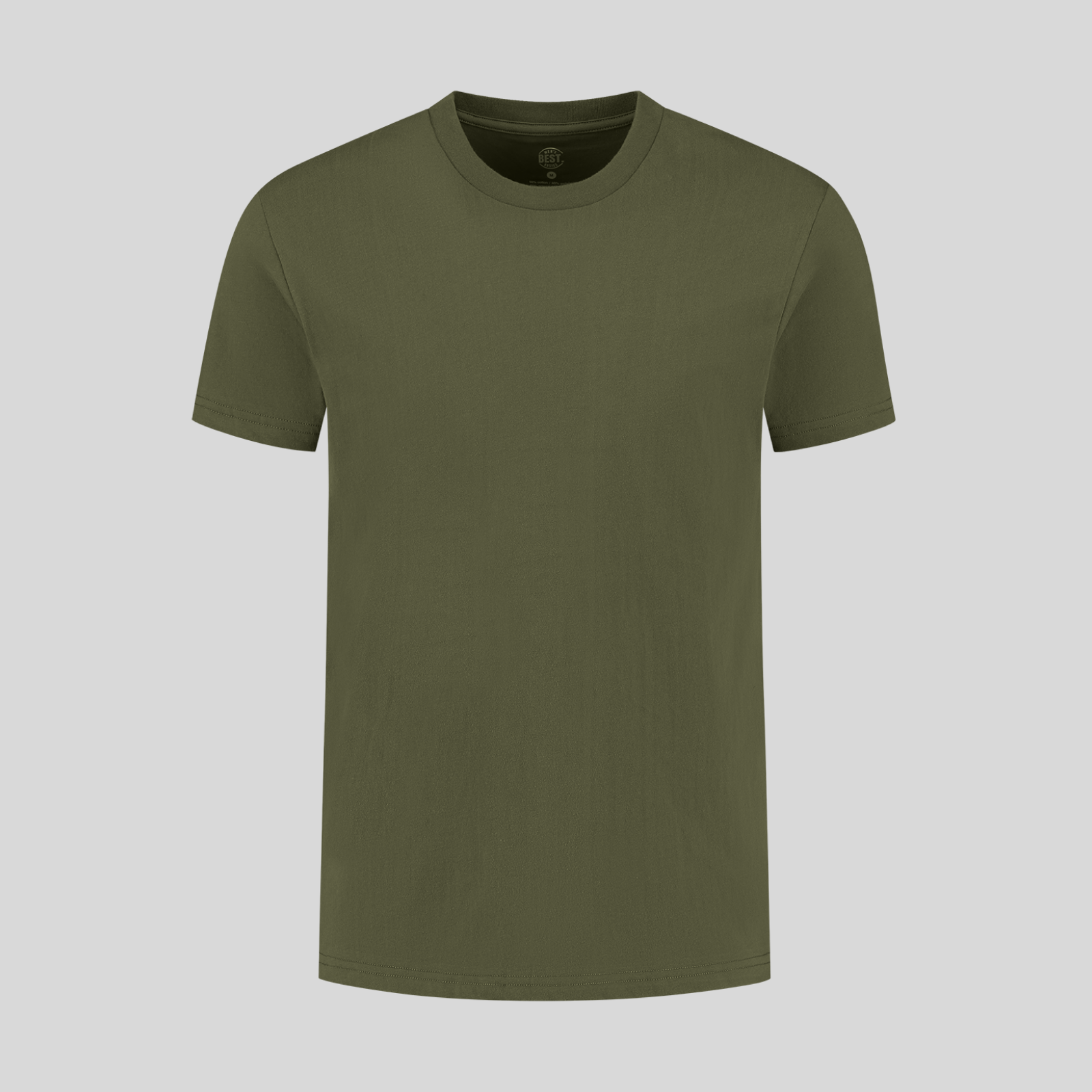 Camiseta cuello redondo verde oliva