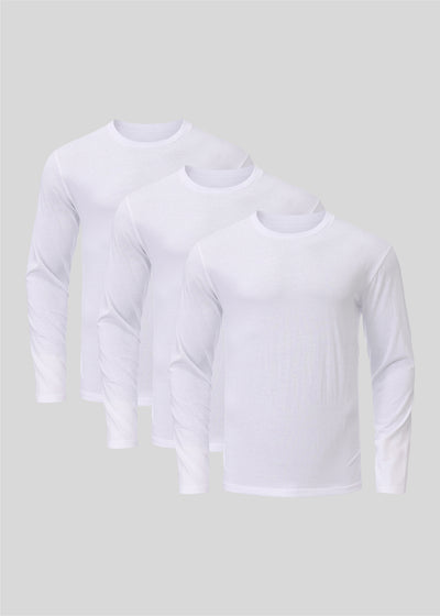 White Long Sleeve 3-pack