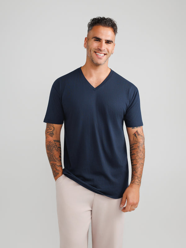 Camisetas V Azul Marino