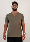 Camisetas de cuello en V verde oliva