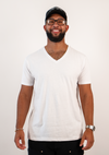 Camisetas blancas de cuello en V