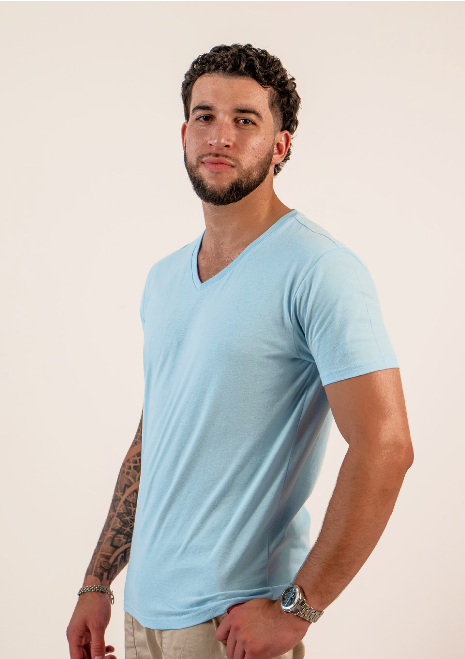 Baby Blue V-Neck T-Shirt