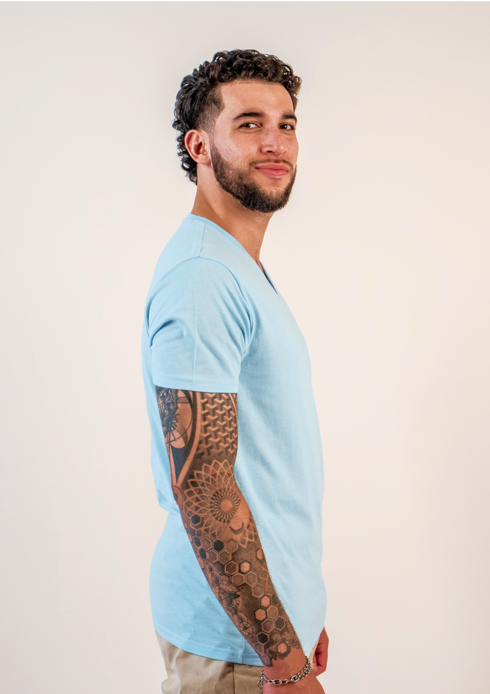 Baby Blue V-Neck T-Shirt