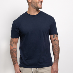 Camiseta cuello redondo azul marino