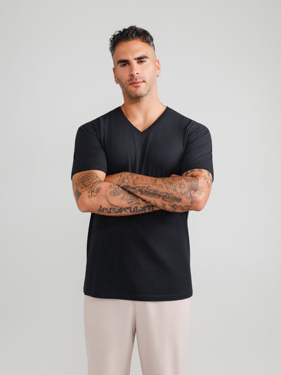 Black V-neck 10-pack