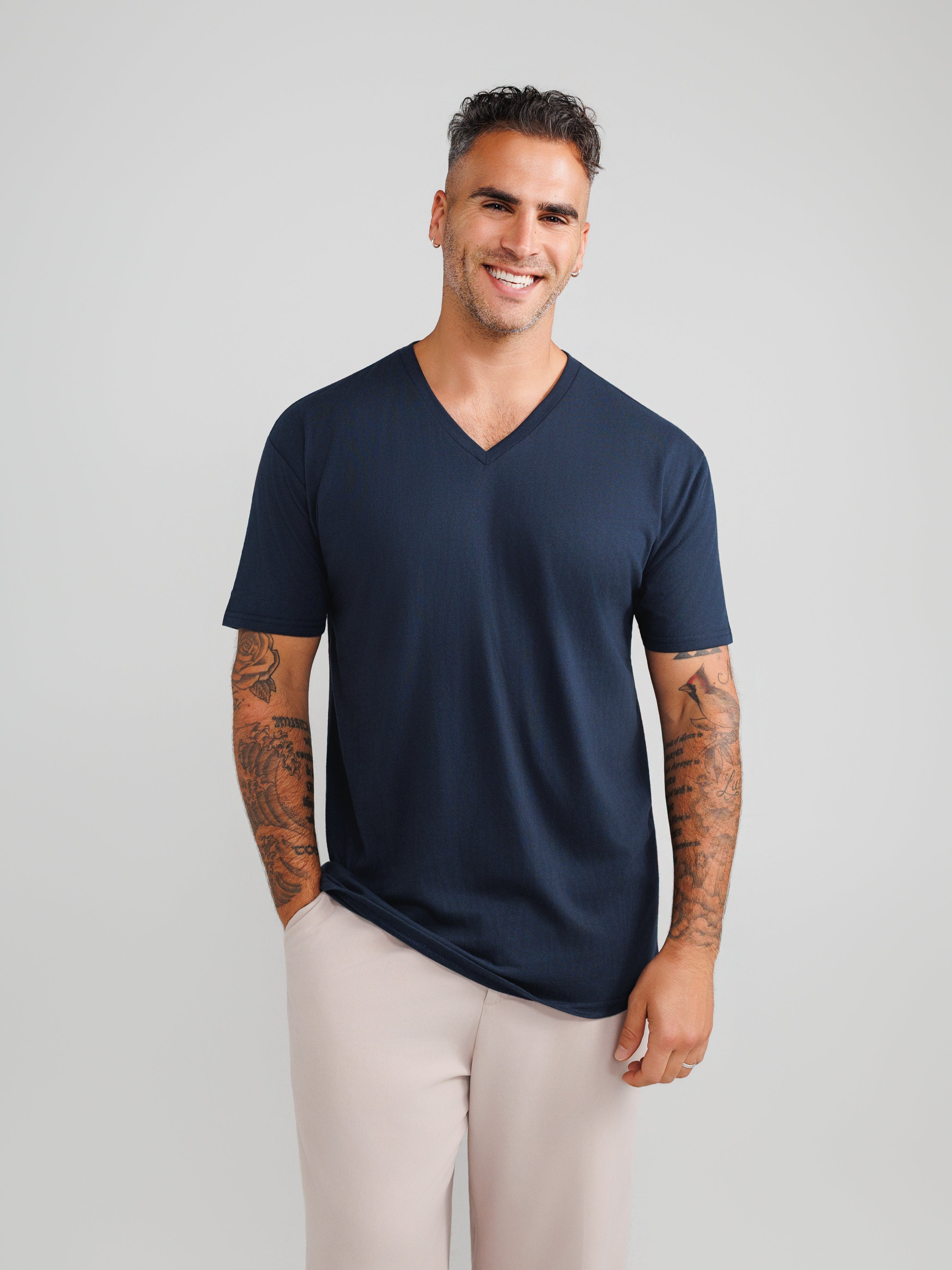 Camisetas V Azul Marino