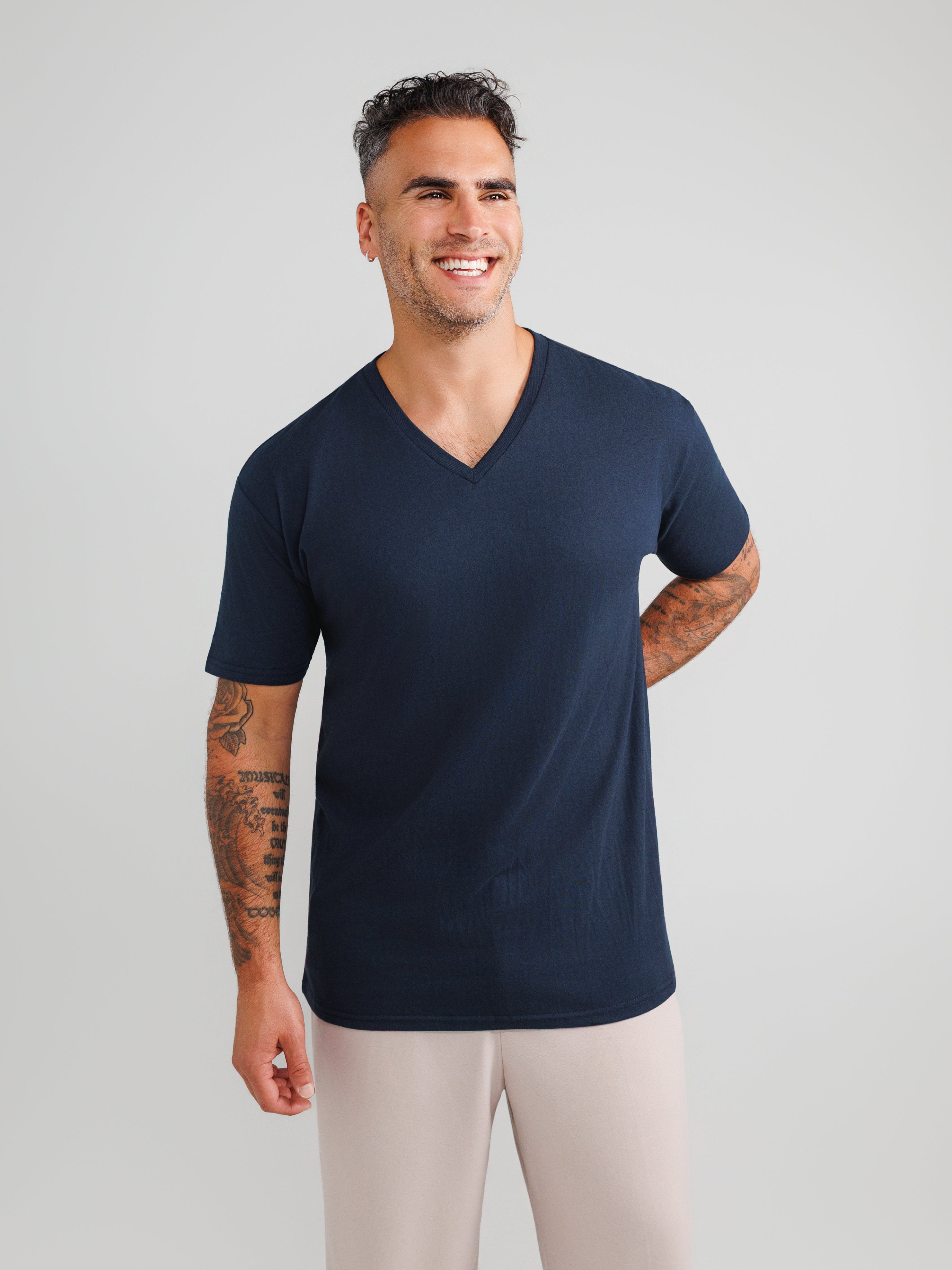 Camisetas V Azul Marino