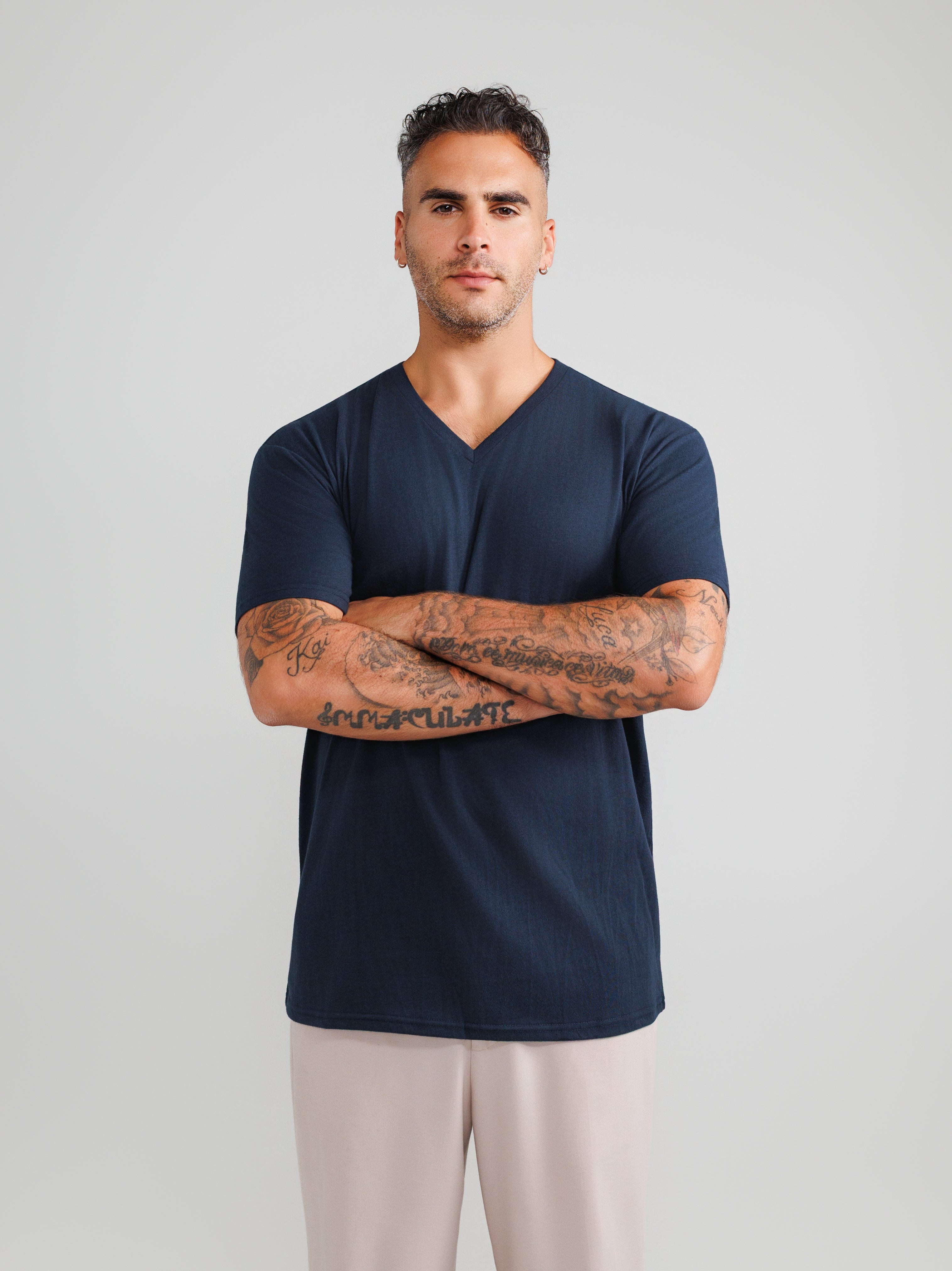 Camisetas V Azul Marino