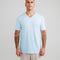 Camisetas de cuello en V azul bebé